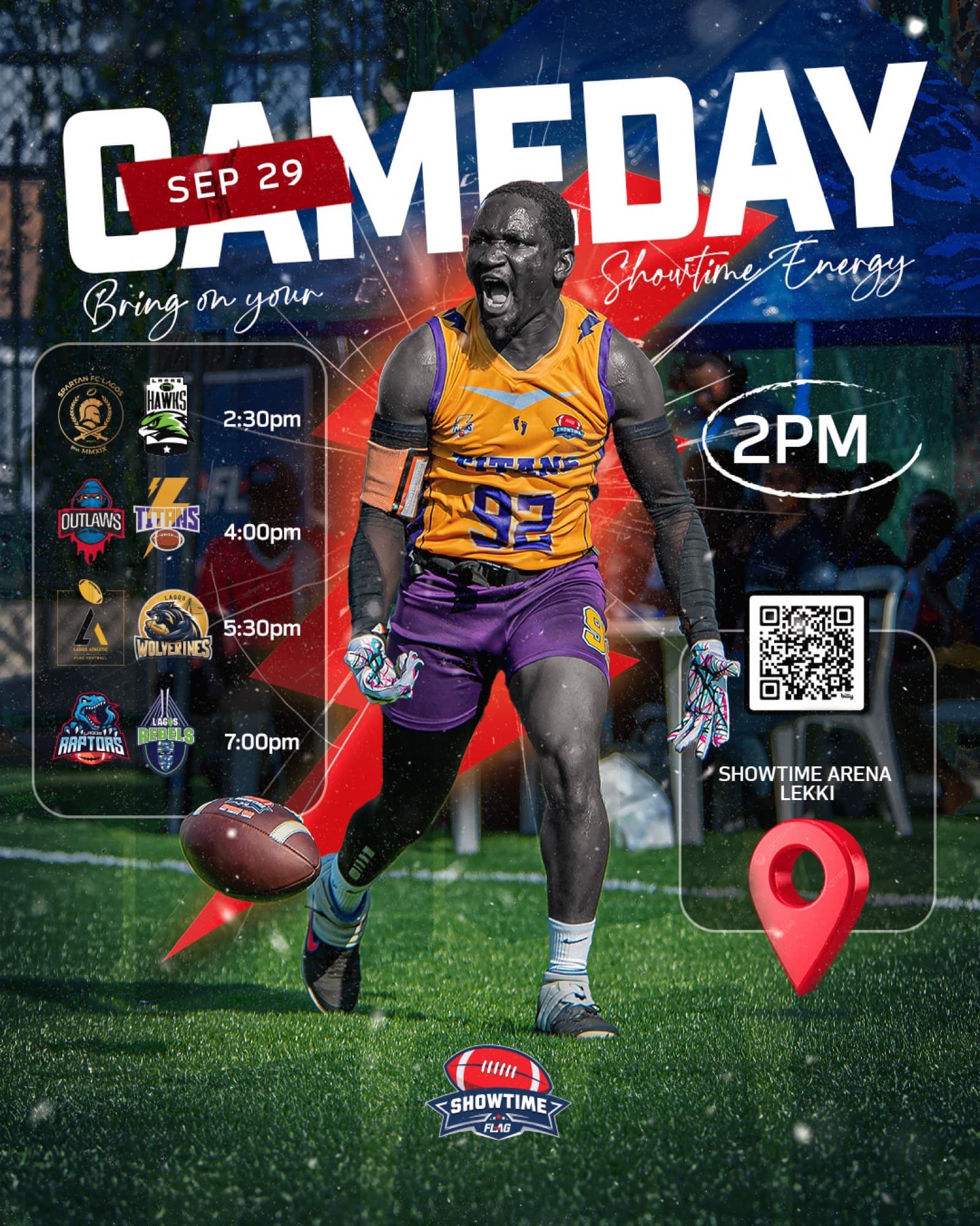 Showtime Flag Football — Social Media & Motion